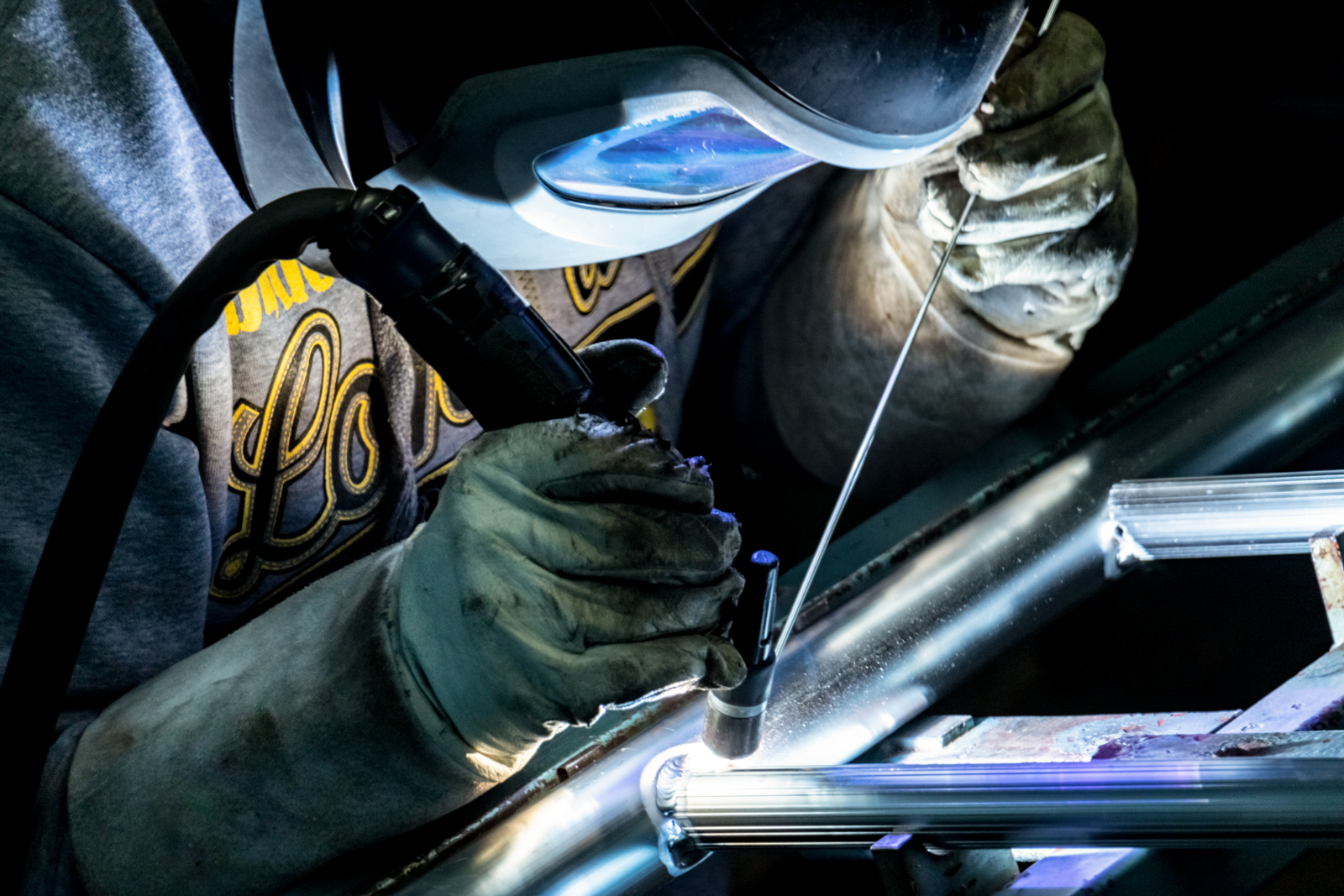 Tig welding an aluminum frame
